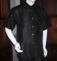 Gambiered Silk men short sleeved shirt