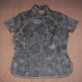 Gambiered Silk Women short sleeve cheongsam shirts